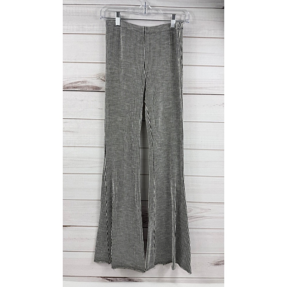 BY TOGETHER Striped Flare Bell Bottom Pants Womens Size‎ Small Black White